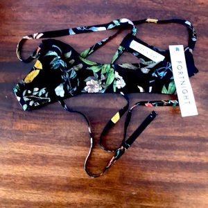 NWT Fortnight Tie Back Demi Top (Midnight Flora). Never worn..